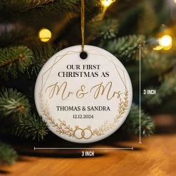 Personalized First Christmas Mr And Mrs Ornament Custom Photo Picture Couple Ceramic Double Sided Ornaments Wedding Marriage Keepsake Gifts For Newlywed Couple Christmas Tree Decorations -Gift Series Store FMSJOCAKPV150723001c Mk4 3ff34d3e 2f59 44c7 b14a 0d7b1a5c8dd0