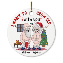 Personalized Funny Couple Ornament Christmas Ceramic Ornament Wedding Married Keepsake Gift For Couples Husband Wife Mr Mrs Hanging Xmas Tree Decor