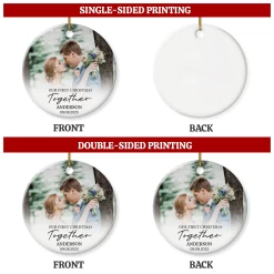 First Christmas Together Ornament Personalized Couple Christmas Ceramic Ornaments With Photo Picture Xmas Custom Gift For Newlywed Keepsake Decorations -Gift Series Store FMSJOCLTPV150723001c 20Mk7