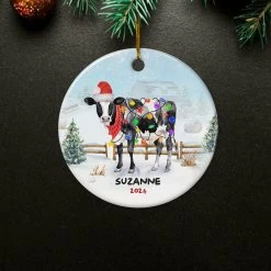 Personalized Cow Ornament Custom Name Christmas Cows Ceramic Ornaments Hanging Christmas Tree Decoration Keepsake Gifts -Gift Series Store FMSJOCLTPV280723002 mk4