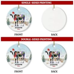 Personalized Cow Ornament Custom Name Christmas Cows Ceramic Ornaments Hanging Christmas Tree Decoration Keepsake Gifts -Gift Series Store FMSJOCLTPV280723002 mk7