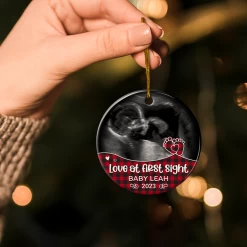 Personalized Bumps First Christmas Ornament - Baby Bump Sonogram Ultrasound Ceramic Ornaments - Pregnancy Announcement Keepsake Gifts For Expecting Grandparents Parents To Be -Gift Series Store FMSJOCLTSH170723003 20Mk3