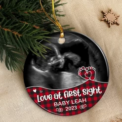 Personalized Bumps First Christmas Ornament - Baby Bump Sonogram Ultrasound Ceramic Ornaments - Pregnancy Announcement Keepsake Gifts For Expecting Grandparents Parents To Be -Gift Series Store FMSJOCLTSH170723003 20Mk6