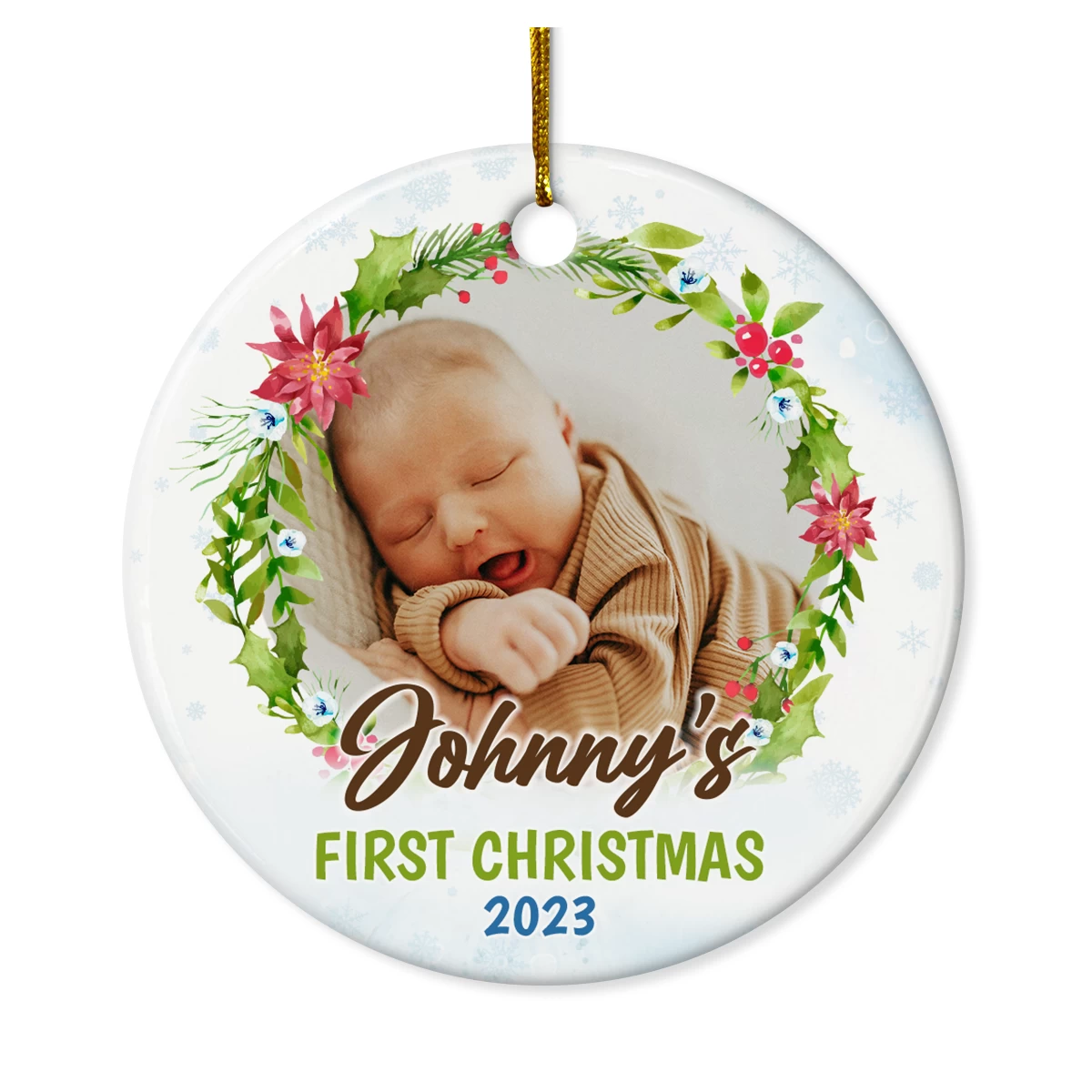 Personalized Baby's First Christmas Ornament 2023 - Babys 1st Christmas Ceramic Ornaments With Baby Photo Picture - Babies Keepsake Gifts Xmas Tree Decorations 3 Personalized Baby's First Christmas Ornament 2023 - Babys 1st Christmas Ceramic Ornaments With Baby Photo Picture - Babies Keepsake Gifts Xmas Tree Decorations