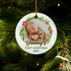Personalized Baby's First Christmas Ornament 2023 - Babys 1st Christmas Ceramic Ornaments With Baby Photo Picture - Babies Keepsake Gifts Xmas Tree Decorations 13 Personalized Baby's First Christmas Ornament 2023 - Babys 1st Christmas Ceramic Ornaments With Baby Photo Picture - Babies Keepsake Gifts Xmas Tree Decorations -Gift Series Store FMSJOCLTSH180723001 20Mk5