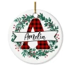 Personalized Christmas Ornaments With Name Monogram Initial Letter Christmas Ceramic Ornament Xmas Tree Decoration Gifts -Gift Series Store FMSJOCNASH240723001 20Mk1