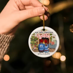 Personalized First Christmas Ornament 2023-1st Christmas Together Ceramic Ornaments For Newly Couples - Hanging Xmas Tree Decorations -Gift Series Store FMSJOCTAHA140723002 20Mk3 483f71bd e67f 4d50 a0e9 ca2b6baa4073