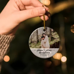 Personalized First Christmas Married Ornament With Photo Picture Wedding Ceramic Ornaments Keepsake Customized Gifts For Couple Newlywed Husband Wife Xmas Tree Decorations -Gift Series Store FMSJOCUTPV130723003 20mk3 2e2bffe6 5ecf 4288 a10c 1ea9582bd138