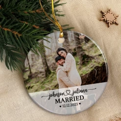 Personalized First Christmas Married Ornament With Photo Picture Wedding Ceramic Ornaments Keepsake Customized Gifts For Couple Newlywed Husband Wife Xmas Tree Decorations -Gift Series Store FMSJOCUTPV130723003 20mk7 724464da d610 461e 932e b0f314136b32
