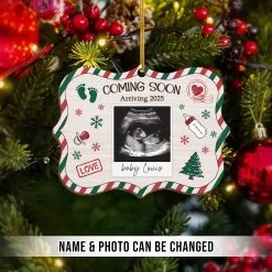 Personalized Baby's First Christmas Ornament - Custom Sonogram Picture Wooden Ornament, Ultrasound Photo Frame, Gift For Pregnancy New Mom 12 Personalized Baby's First Christmas Ornament - Custom Sonogram Picture Wooden Ornament, Ultrasound Photo Frame, Gift For Pregnancy New Mom -Gift Series Store FMSJODCITT210824003 MK02