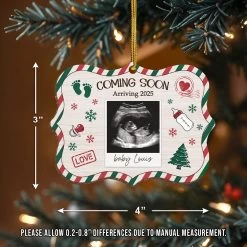 Personalized Baby's First Christmas Ornament - Custom Sonogram Picture Wooden Ornament, Ultrasound Photo Frame, Gift For Pregnancy New Mom 15 Personalized Baby's First Christmas Ornament - Custom Sonogram Picture Wooden Ornament, Ultrasound Photo Frame, Gift For Pregnancy New Mom -Gift Series Store FMSJODCITT210824003 MK05