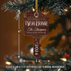 Personalized New Home Ornament - Custom Shaped Wooden Ornament, First Christmas In Our New Home Christmas Ornament, Gifts For Family, Housewarming -Gift Series Store FMSJODTTTT020824002 MK05