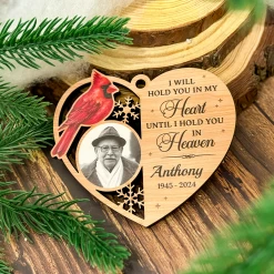 Personalized Human Memorial Ornament - Custom Photo Shaped Wooden Ornament, Sympathy Bereavement Gift Loss Of Loved One, I Will Hold You In My Heart -Gift Series Store FMSJODTTTT140824001 MK05 5f9c05e0 df48 4859 b329 85f7844dd703
