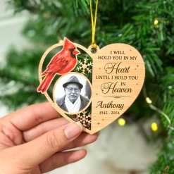 Personalized Human Memorial Ornament - Custom Photo Shaped Wooden Ornament, Sympathy Bereavement Gift Loss Of Loved One, I Will Hold You In My Heart -Gift Series Store FMSJODTTTT140824001 MK06 3b900013 aa96 4a23 841f d1af58084dd8