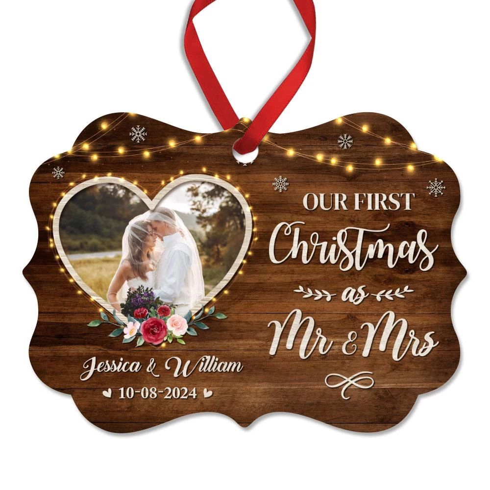 Personalized First Christmas As Mr And Mrs Ornament Wedding Marriage Aluminum Ornaments Keepsake Gifts Hanging Christmas Tree Decorations 3 Personalized First Christmas As Mr And Mrs Ornament Wedding Marriage Aluminum Ornaments Keepsake Gifts Hanging Christmas Tree Decorations