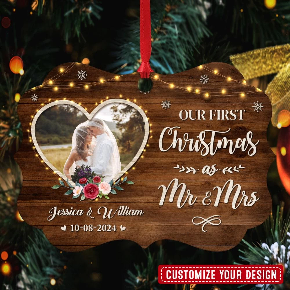 Personalized First Christmas As Mr And Mrs Ornament Wedding Marriage Aluminum Ornaments Keepsake Gifts Hanging Christmas Tree Decorations 4 Personalized First Christmas As Mr And Mrs Ornament Wedding Marriage Aluminum Ornaments Keepsake Gifts Hanging Christmas Tree Decorations - Image 2