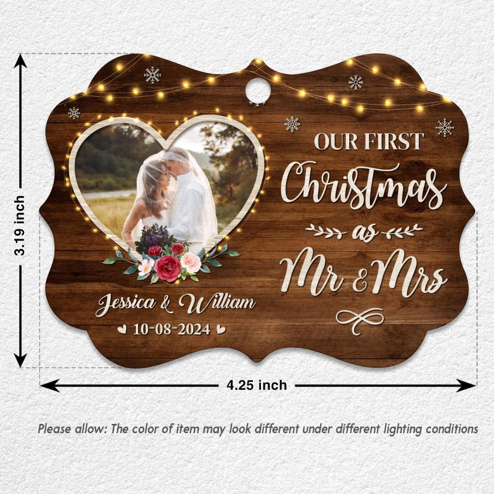 Personalized First Christmas As Mr And Mrs Ornament Wedding Marriage Aluminum Ornaments Keepsake Gifts Hanging Christmas Tree Decorations 8 Personalized First Christmas As Mr And Mrs Ornament Wedding Marriage Aluminum Ornaments Keepsake Gifts Hanging Christmas Tree Decorations - Image 6