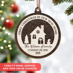 Personalized New Home Christmas Ornament - 2 Layered Wooden Design, House Warming Gifts, Christmas Hanging Decor -Gift Series Store FMSJOOLTTT270524001 284x4 29 MK02