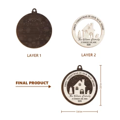 Personalized New Home Christmas Ornament - 2 Layered Wooden Design, House Warming Gifts, Christmas Hanging Decor -Gift Series Store FMSJOOLTTT270524001 284x4 29 MK03