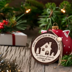 Personalized New Home Christmas Ornament - 2 Layered Wooden Design, House Warming Gifts, Christmas Hanging Decor -Gift Series Store FMSJOOLTTT270524001 284x4 29 MK04