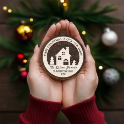 Personalized New Home Christmas Ornament - 2 Layered Wooden Design, House Warming Gifts, Christmas Hanging Decor -Gift Series Store FMSJOOLTTT270524001 284x4 29 MK05