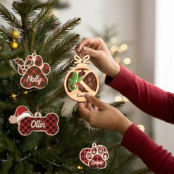 Personalized Christmas Ornament Initial With Name - 2 Layered Wooden Design, Custom Monogram Ornament, Christmas Hanging Decor Gifts For Women Boys Girls -Gift Series Store FMSJOOTNTT230524001 284x4 29 MK06