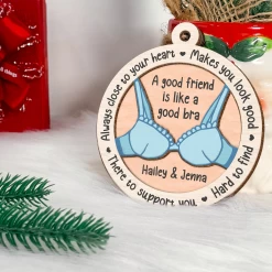 Personalized Best Friends Christmas Tree Ornament - 2 Layered Wooden Design, Custom Keepsake For Friends -Gift Series Store FMSJOOTNTT260524001 MK04