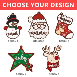 Personalized Christmas Ornament - Custom Name, 2 Layered Wooden Design, Christmas Hanging Decor Keepsake Gifts For Boys Girls Women -Gift Series Store FMSJOOTTTT040624001 284x4 29 MK04