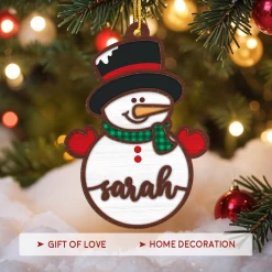 Personalized Christmas Ornament - Custom Name, 2 Layered Wooden Design, Christmas Hanging Decor Keepsake Gifts For Boys Girls Women -Gift Series Store FMSJOOTTTT040624001 284x4 29 MK05