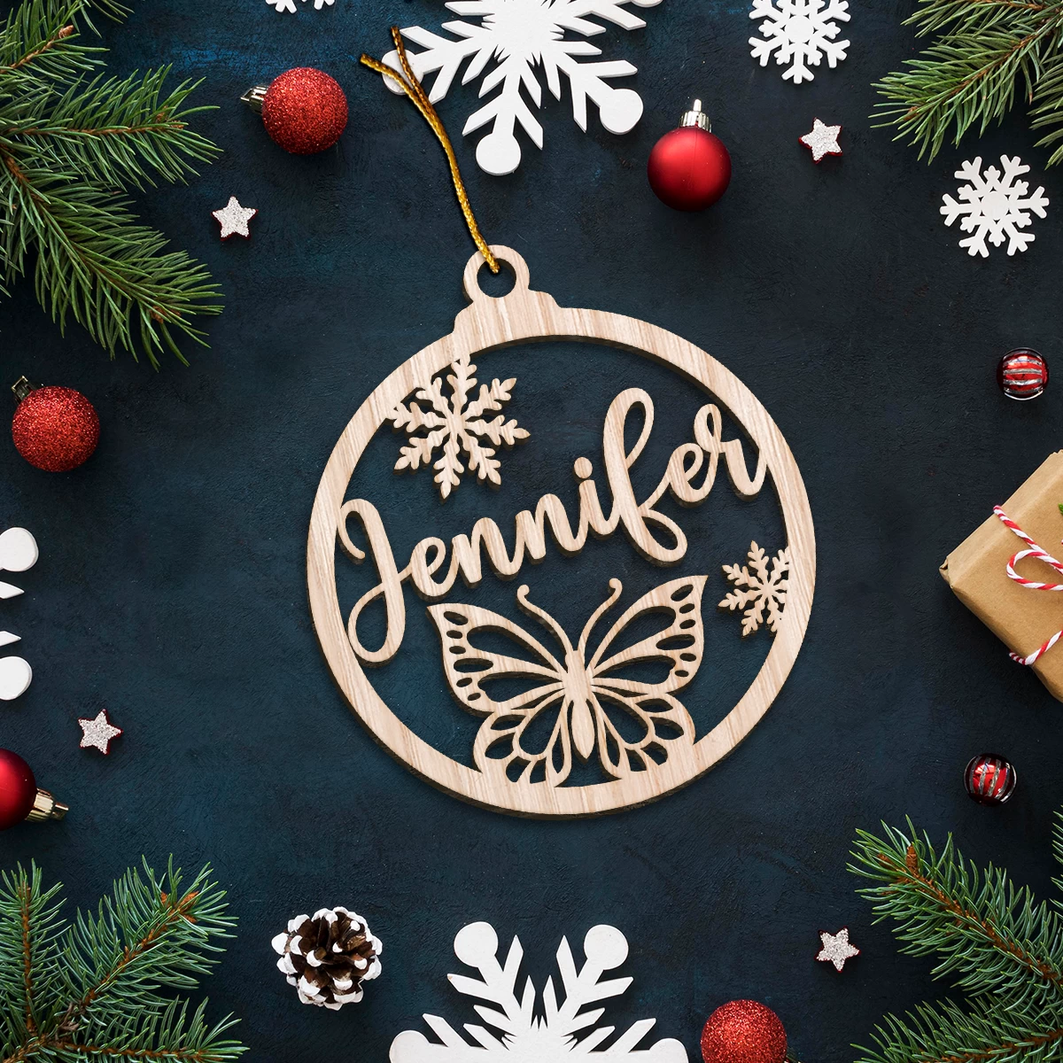 Personalized Animals Christmas Ornament - Custom Name Cut-out Wooden Ornament, Gift For Horse Rabbit Butterfly Unicorn Dinosaur Turtle Elephant Lovers 7 Personalized Animals Christmas Ornament - Custom Name Cut-out Wooden Ornament, Gift For Horse Rabbit Butterfly Unicorn Dinosaur Turtle Elephant Lovers - Image 5