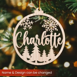 Personalized Christmas Ornament - Customized Name Cut-out Wooden Ornament, Christmas Decoration Gift For Family Men Women Friends Boy Girl Couple -Gift Series Store FMSJOTTATT020824001 MK02