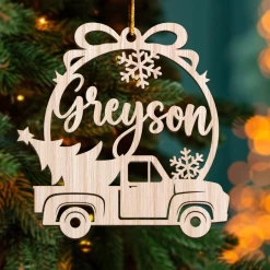 Personalized Christmas Ornament - Customized Name Cut-out Wooden Ornament, Christmas Decoration Gift For Family Men Women Friends Boy Girl Couple -Gift Series Store FMSJOTTATT020824001 MK03