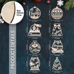 Personalized Christmas Ornament - Customized Name Cut-out Wooden Ornament, Christmas Decoration Gift For Family Men Women Friends Boy Girl Couple -Gift Series Store FMSJOTTATT020824001 MK04