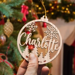 Personalized Christmas Ornament - Customized Name Cut-out Wooden Ornament, Christmas Decoration Gift For Family Men Women Friends Boy Girl Couple -Gift Series Store FMSJOTTATT020824001 MK05
