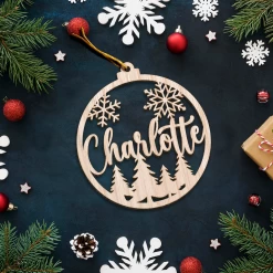 Personalized Christmas Ornament - Customized Name Cut-out Wooden Ornament, Christmas Decoration Gift For Family Men Women Friends Boy Girl Couple -Gift Series Store FMSJOTTATT020824001 MK07