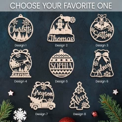 Personalized Christmas Ornament - Customized Name Cut-out Wooden Ornament, Christmas Decoration Gift For Family Men Women Friends Boy Girl Couple -Gift Series Store FMSJOTTATT020824001 MK08