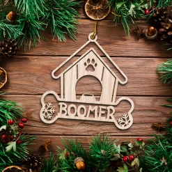 Personalized Dogs Christmas Ornament - Customized Dog Name Cut-out Wooden Ornament, Custom Dogs Name Ornaments, Gift Idea For Dog Lovers Pet Owners -Gift Series Store FMSJOTTATT060824001 MK05