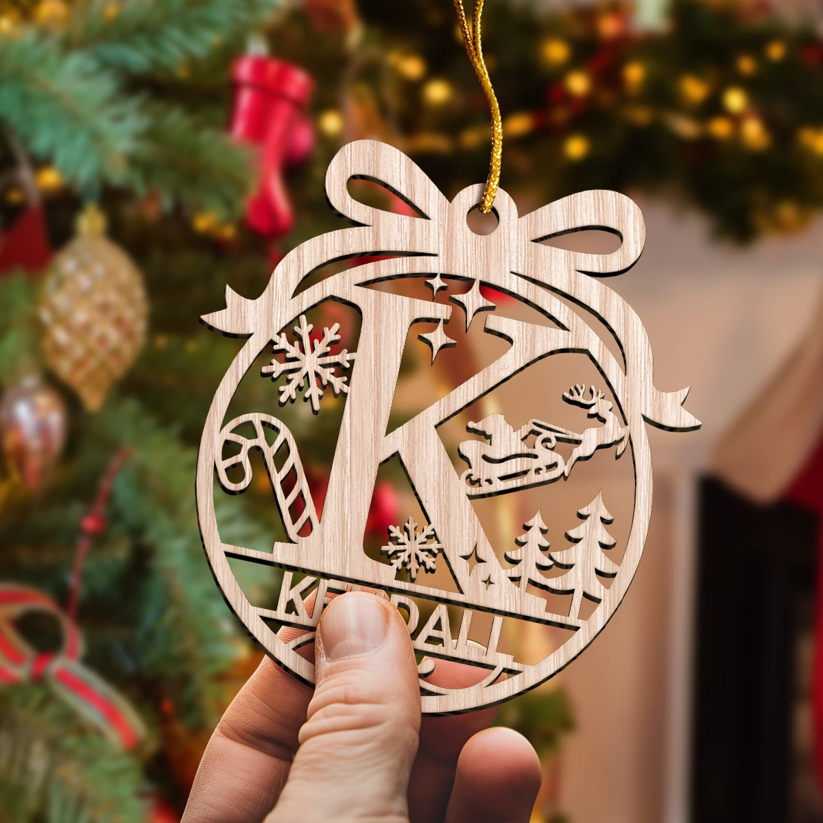 Personalized Monogram Christmas Ornament - Customized Initial Letter Cut-out Wooden Ornament, Alphabet Customized Gift For Women Men Friends Family 9 Personalized Monogram Christmas Ornament - Customized Initial Letter Cut-out Wooden Ornament, Alphabet Customized Gift For Women Men Friends Family - Image 7