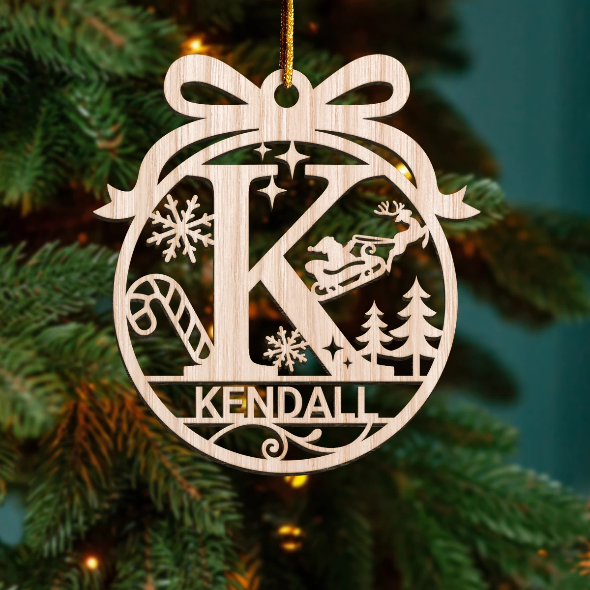 Personalized Monogram Christmas Ornament - Customized Initial Letter Cut-out Wooden Ornament, Alphabet Customized Gift For Women Men Friends Family 10 Personalized Monogram Christmas Ornament - Customized Initial Letter Cut-out Wooden Ornament, Alphabet Customized Gift For Women Men Friends Family - Image 8