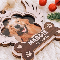 Personalized Pet Memorial Ornament, Dog Memorial 3 Layered Wooden Ornament, Sympathy Gifts Christmas Ornaments For Dog Lovers -Gift Series Store FMSJROLTTT220524001 MK05