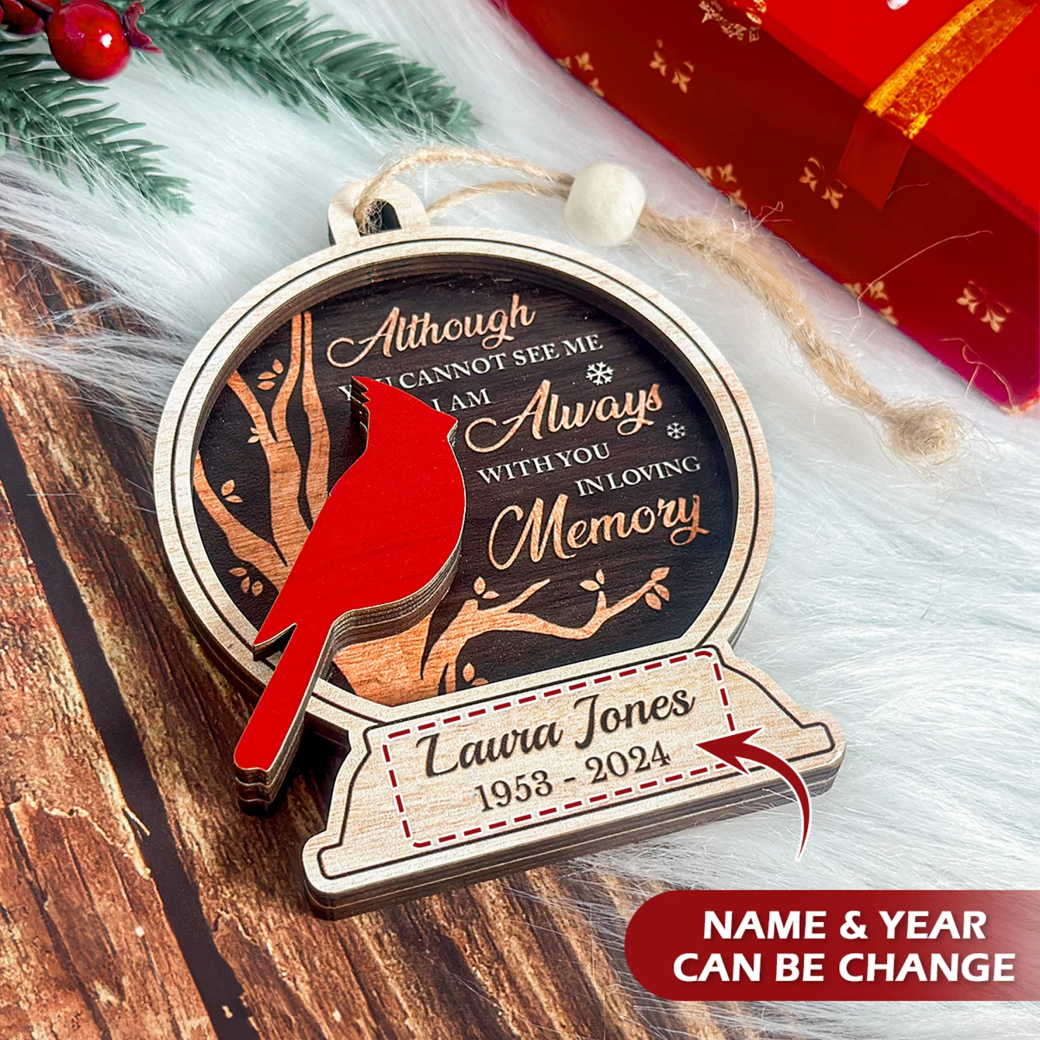 Personalized Human Memorial Ornament - Custom 3 Layered Wooden Ornament, Bereavement Sympathy Gifts For Loss Of Loved One, Remembrance Of Loss Dad Mom 4 Personalized Human Memorial Ornament - Custom 3 Layered Wooden Ornament, Bereavement Sympathy Gifts For Loss Of Loved One, Remembrance Of Loss Dad Mom - Image 2