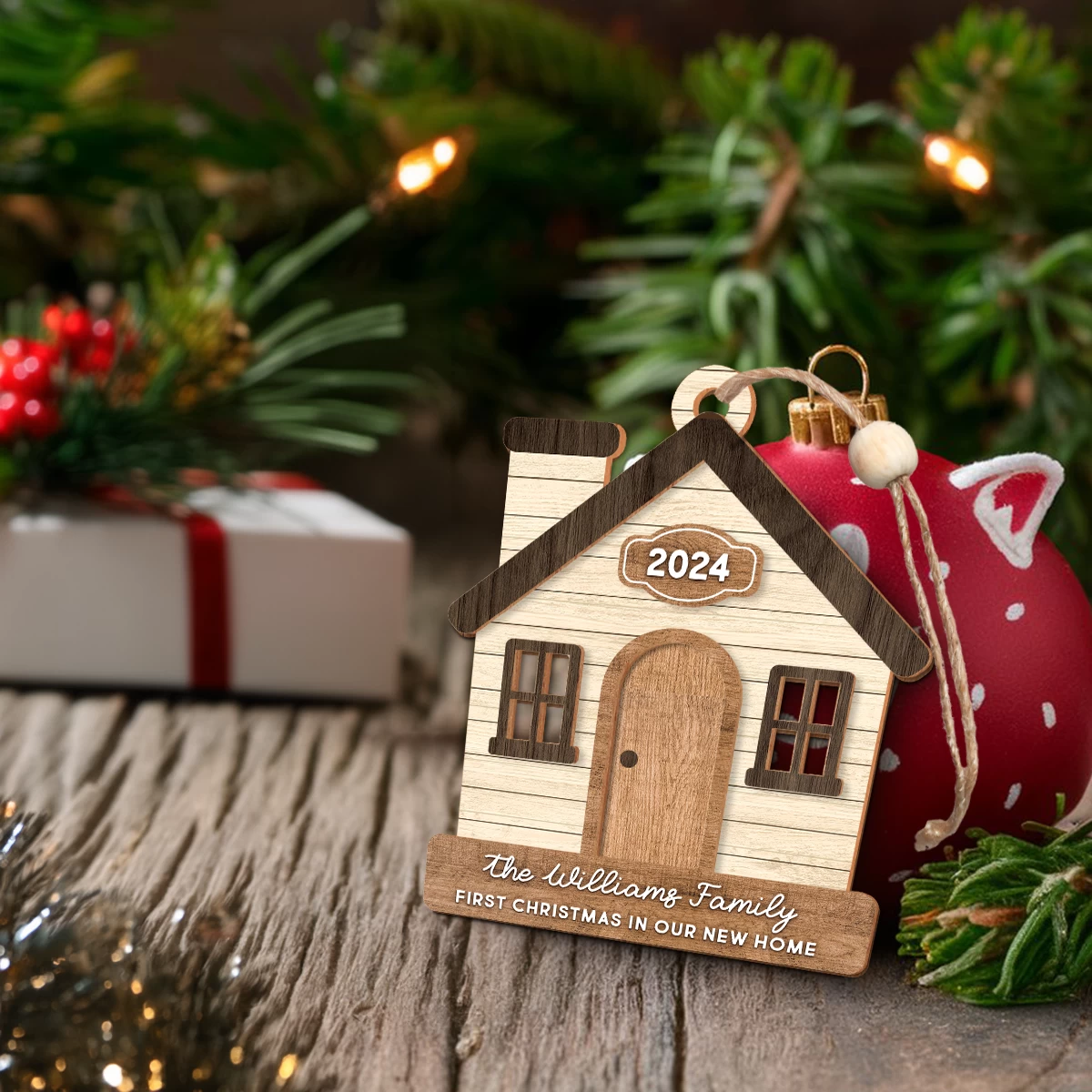 Personalized New Home Ornament - Customized 3 Layered Wooden Ornament, First Christmas In New Home Ornament, Housewarming Gifts For Couple Friend 6 Personalized New Home Ornament - Customized 3 Layered Wooden Ornament, First Christmas In New Home Ornament, Housewarming Gifts For Couple Friend - Image 4