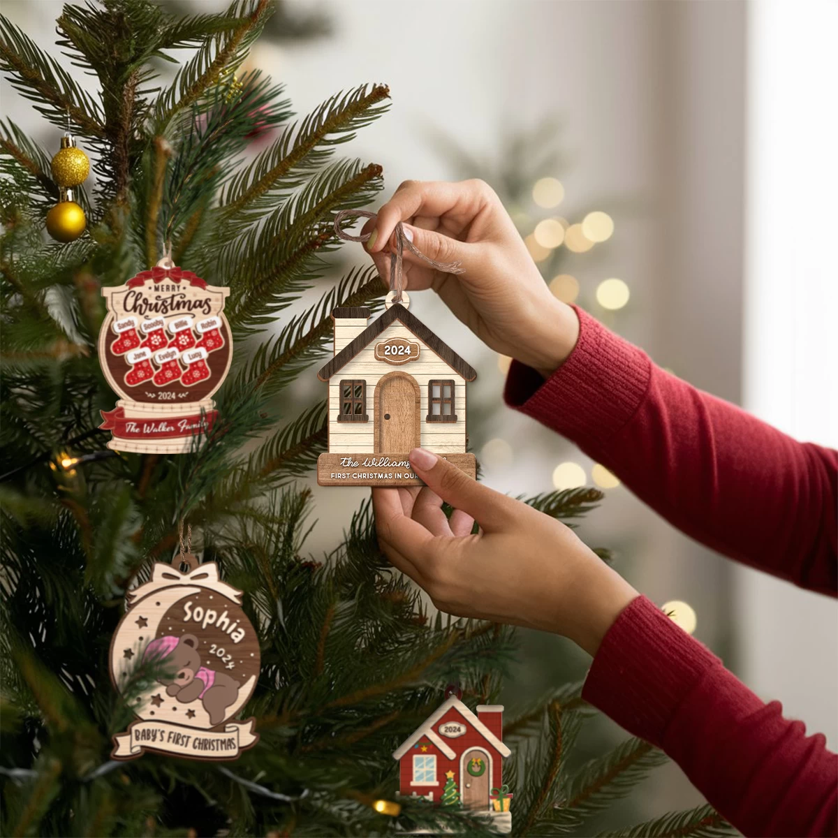 Personalized New Home Ornament - Customized 3 Layered Wooden Ornament, First Christmas In New Home Ornament, Housewarming Gifts For Couple Friend 8 Personalized New Home Ornament - Customized 3 Layered Wooden Ornament, First Christmas In New Home Ornament, Housewarming Gifts For Couple Friend - Image 6