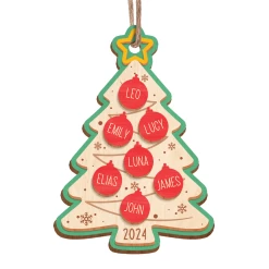 Personalized Family Ornament - Custom Name 3 Layered Wooden Ornament, Christmas Tree Star Wooden Ornament, Gift Ideas For Friends Men Women
