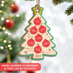 Personalized Family Ornament - Custom Name 3 Layered Wooden Ornament, Christmas Tree Star Wooden Ornament, Gift Ideas For Friends Men Women -Gift Series Store FMSJROTATT210524001 284x6 29 MK03