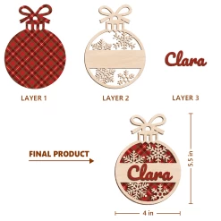 Personalized Name Christmas Ornament - 3 Layered Wooden Design, Christmas Tree Keepsake For Women, Boys, Girls, Family, Best Friends -Gift Series Store FMSJROTTTT280524002 284x6 29 MK03