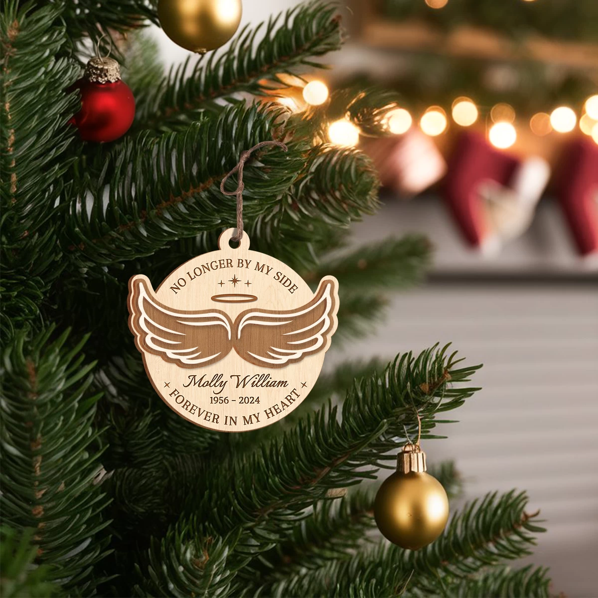 Personalized Human Memorial Ornament - Custom 3 Layered Wooden Ornament, Sympathy Gifts For Loss Of Loved One, Bereavement Gifts, Forever In My Heart 9 Personalized Human Memorial Ornament - Custom 3 Layered Wooden Ornament, Sympathy Gifts For Loss Of Loved One, Bereavement Gifts, Forever In My Heart - Image 7