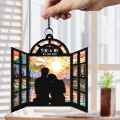 Personalized Couple Suncatcher Ornament You & Me We Got This, Gift For Wedding, Engagement Christmas Decoration, Window Hanging Sign 17 Personalized Couple Suncatcher Ornament You & Me We Got This, Gift For Wedding, Engagement Christmas Decoration, Window Hanging Sign -Gift Series Store FMSJSUHUTT310824001 MK06