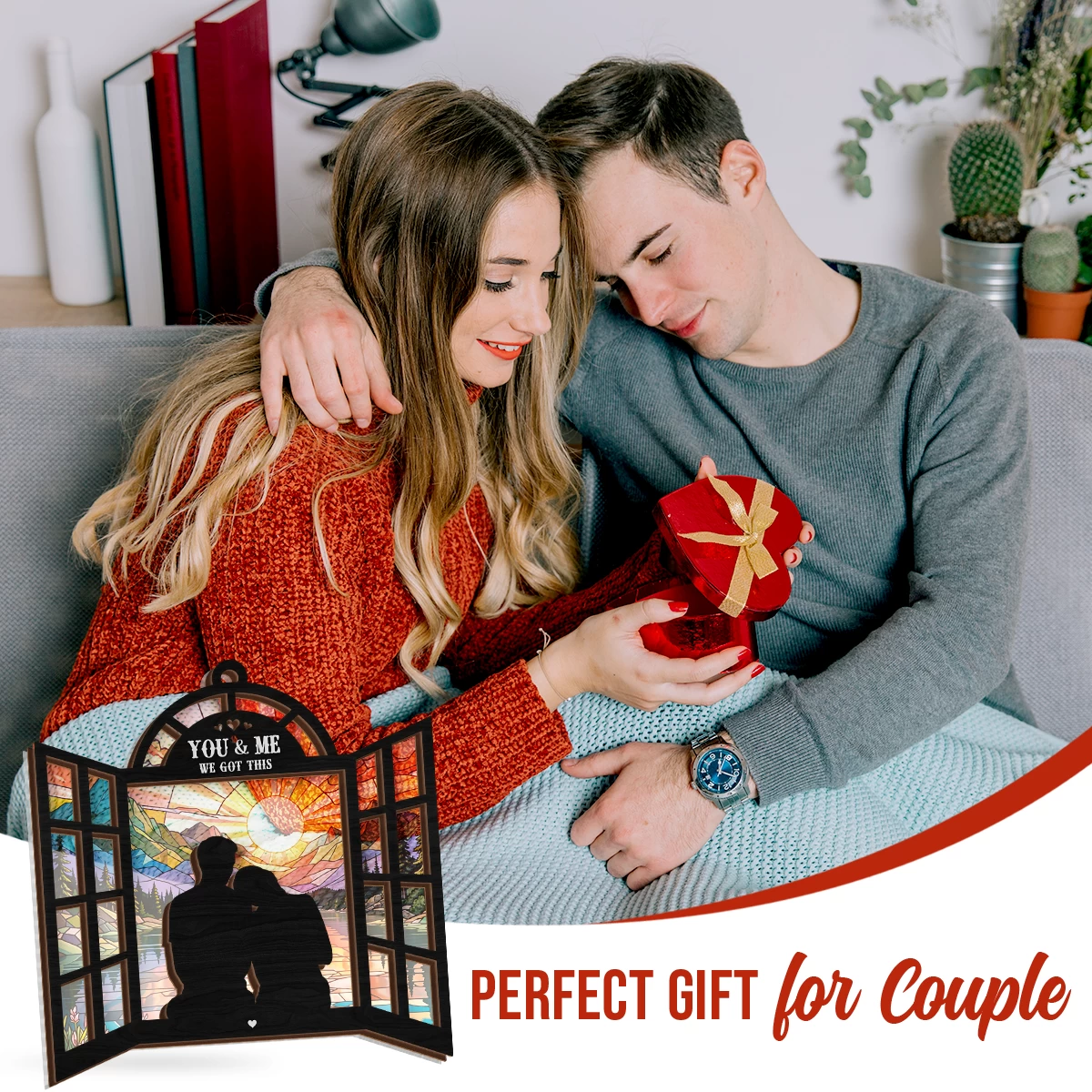 Personalized Couple Suncatcher Ornament You & Me We Got This, Gift For Wedding, Engagement Christmas Decoration, Window Hanging Sign 11 Personalized Couple Suncatcher Ornament You & Me We Got This, Gift For Wedding, Engagement Christmas Decoration, Window Hanging Sign - Image 9