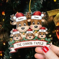 Personalized Family Ornament - Customized Shaped Acrylic Ornaments, Custom Name Reindeer Xmas Ornament, Customized Christmas Hanging Decoration Gifts -Gift Series Store FMSJSYCITT210824001 MK05